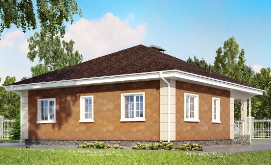100-001-Л Проект одноэтажного дома, простой загородный дом из газосиликатных блоков Комсомольск-на-Амуре | Проекты одноэтажных домов от House Expert