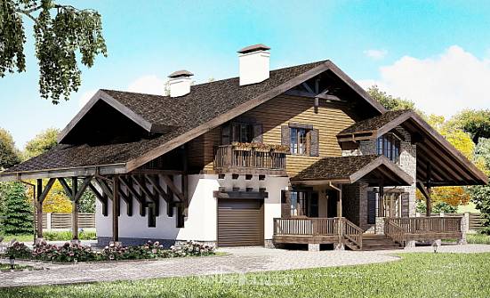 270-001-Л Проект двухэтажного дома мансардный этаж и гаражом, красивый дом из кирпича Комсомольск-на-Амуре | Проекты домов от House Expert
