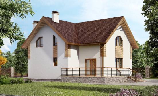 150-009-П  Проект двухэтажного дома с мансардой, доступный дом из арболита Комсомольск-на-Амуре | Проекты домов от House Expert