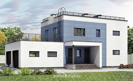 180-012-Л Проект двухэтажного дома и гаражом, просторный загородный дом из кирпича Комсомольск-на-Амуре | Проекты домов от House Expert