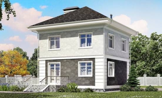 090-003-П Проект двухэтажного дома, простой коттедж из пеноблока Комсомольск-на-Амуре | Проекты домов от House Expert