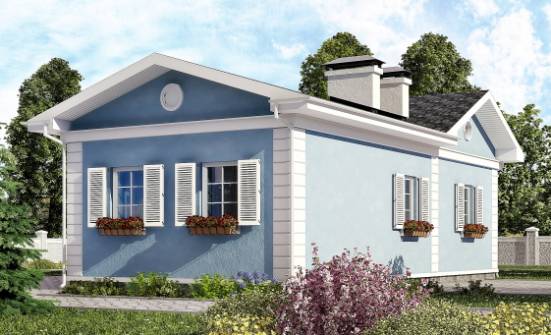 090-004-П Проект одноэтажного дома, бюджетный дом из поризованных блоков Комсомольск-на-Амуре | Проекты домов от House Expert