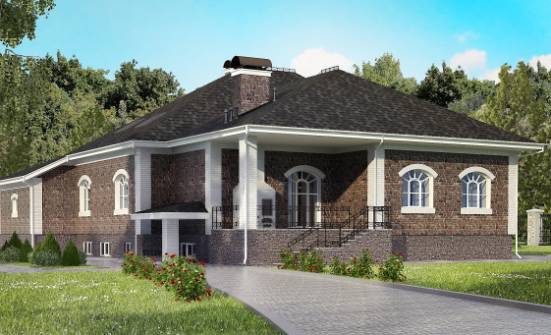 490-001-П Проект трехэтажного дома мансардный этаж и гаражом, уютный дом из кирпича Комсомольск-на-Амуре | Проекты домов от House Expert