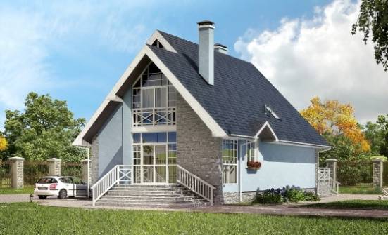 170-003-П Проект двухэтажного дома мансардный этаж, небольшой загородный дом из керамзитобетонных блоков Комсомольск-на-Амуре | Проекты домов от House Expert
