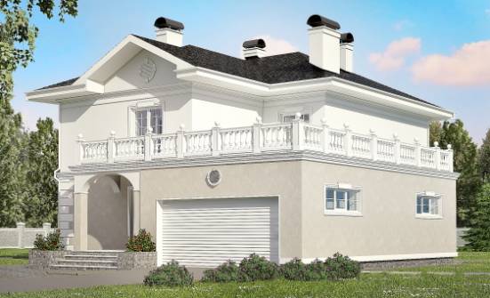 340-002-П Проект двухэтажного дома и гаражом, уютный дом из кирпича Комсомольск-на-Амуре | Проекты домов от House Expert