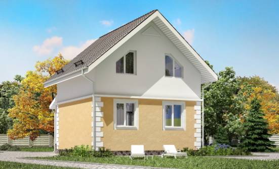 070-002-П Проект двухэтажного дома с мансардой, компактный загородный дом из блока Комсомольск-на-Амуре | Проекты домов от House Expert