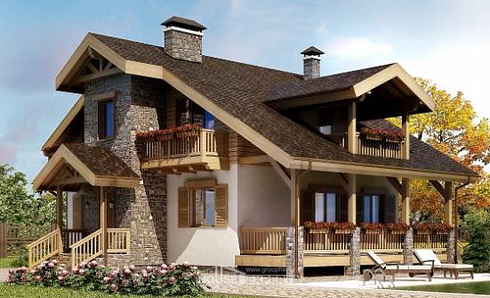 150-004-П Проект двухэтажного дома мансардный этаж, доступный дом из пеноблока Комсомольск-на-Амуре | Проекты домов от House Expert