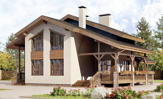 240-003-П Проект двухэтажного дома мансардой, современный домик из кирпича Комсомольск-на-Амуре | Проекты домов от House Expert