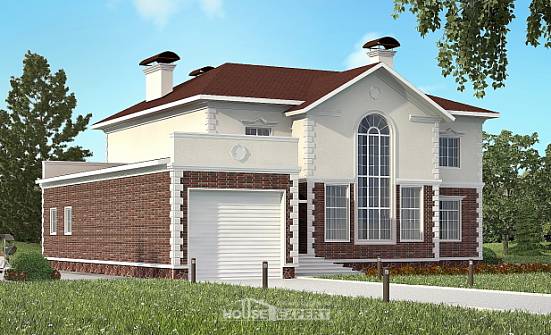 380-001-Л Проект двухэтажного дома, гараж, современный домик из кирпича Комсомольск-на-Амуре | Проекты домов от House Expert