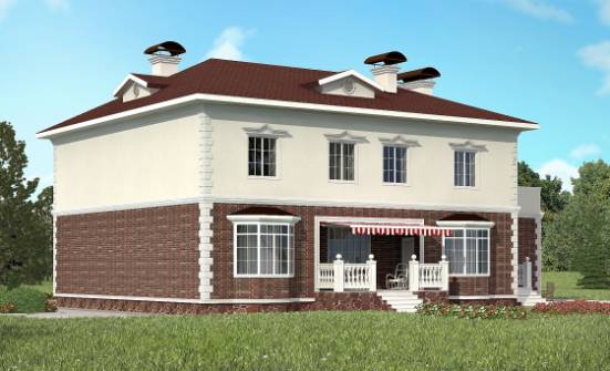 380-001-Л Проект двухэтажного дома, гараж, современный домик из кирпича Комсомольск-на-Амуре | Проекты домов от House Expert
