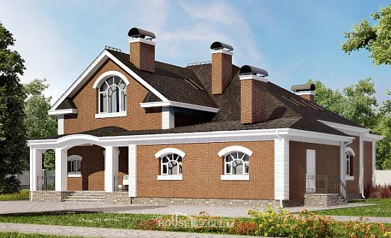 400-003-П Проект двухэтажного дома с мансардой, современный домик из пеноблока Комсомольск-на-Амуре | Проекты домов от House Expert