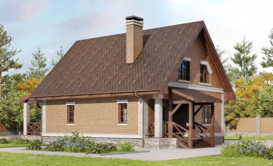 160-011-Л Проект двухэтажного дома с мансардным этажом, простой домик из арболита Комсомольск-на-Амуре | Проекты домов от House Expert