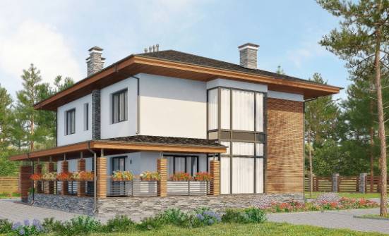 305-001-П Проект двухэтажного дома, гараж, огромный дом из бризолита Комсомольск-на-Амуре | Проекты домов от House Expert