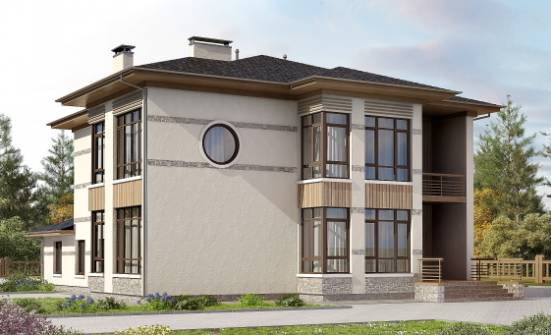 345-001-П Проект двухэтажного дома, классический коттедж из пеноблока Комсомольск-на-Амуре | Проекты домов от House Expert