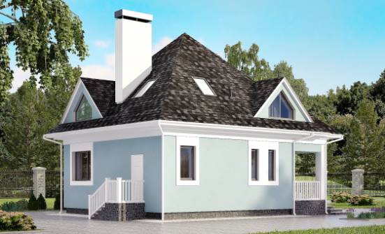 110-001-Л Проект двухэтажного дома с мансардным этажом, компактный дом из бризолита Комсомольск-на-Амуре | Проекты домов от House Expert