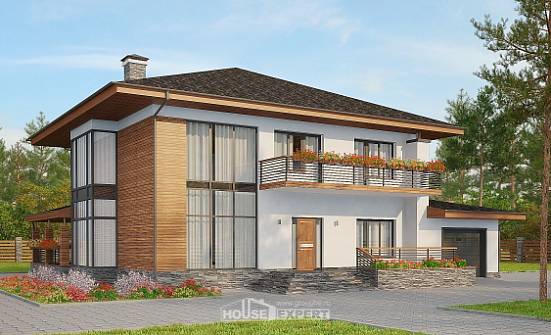 305-001-П Проект двухэтажного дома, гараж, огромный дом из бризолита Комсомольск-на-Амуре | Проекты домов от House Expert