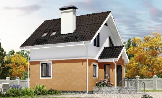 070-001-Л Проект двухэтажного дома мансардный этаж, экономичный загородный дом из газобетона Комсомольск-на-Амуре | Проекты домов от House Expert