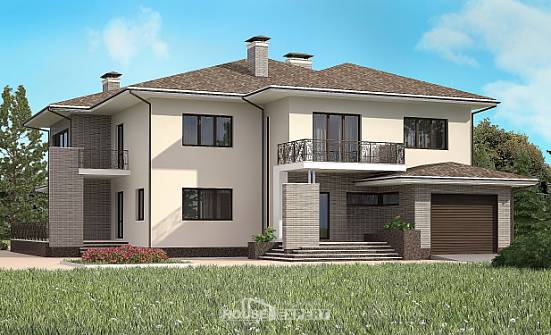 500-001-П Проект трехэтажного дома, гараж, красивый загородный дом из кирпича Комсомольск-на-Амуре | Проекты домов от House Expert