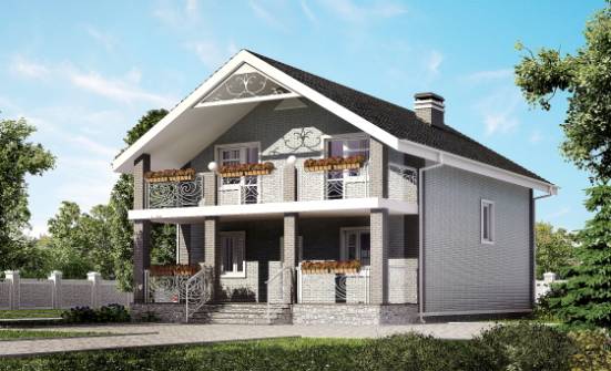 150-007-П Проект двухэтажного дома с мансардой, красивый коттедж из арболита Комсомольск-на-Амуре | Проекты домов от House Expert