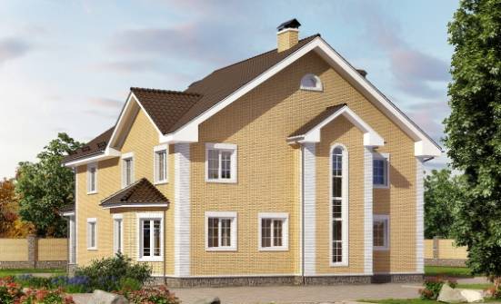 320-003-Л Проект двухэтажного дома, современный загородный дом из теплоблока Комсомольск-на-Амуре | Проекты домов от House Expert