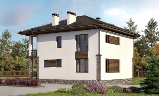 170-005-П Проект двухэтажного дома, современный дом из блока Комсомольск-на-Амуре | Проекты домов от House Expert