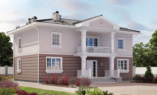 210-005-П Проект двухэтажного дома, современный загородный дом из блока Комсомольск-на-Амуре | Проекты домов от House Expert
