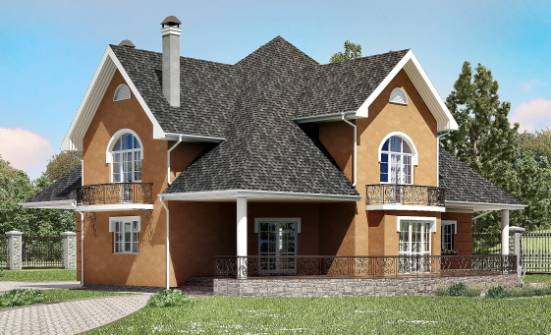 310-001-П Проект двухэтажного дома мансардой, современный загородный дом из газосиликатных блоков Комсомольск-на-Амуре | Проекты домов от House Expert