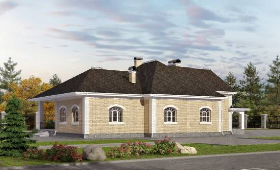 290-001-П Проект двухэтажного дома мансардный этаж и гаражом, большой домик из кирпича Комсомольск-на-Амуре | Проекты домов от House Expert
