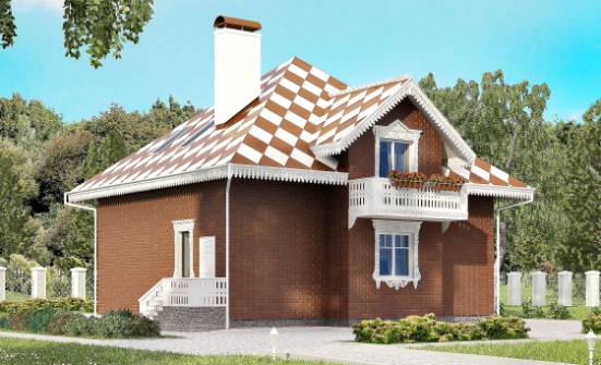 155-003-Л Проект двухэтажного дома с мансардой и гаражом, простой домик из керамзитобетонных блоков Комсомольск-на-Амуре | Проекты домов от House Expert