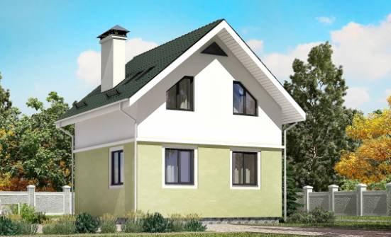 070-001-П Проект двухэтажного дома мансардой, махонький домик из бризолита Комсомольск-на-Амуре | Проекты домов от House Expert