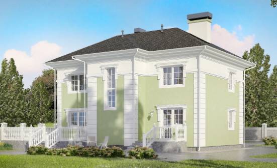 155-005-П Проект двухэтажного дома, скромный коттедж из блока Комсомольск-на-Амуре | Проекты домов от House Expert