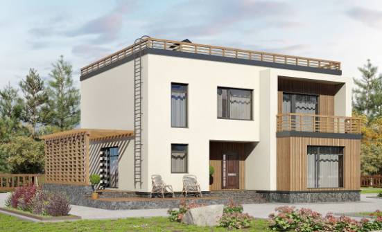 215-002-Л Проект двухэтажного дома, красивый коттедж из теплоблока Комсомольск-на-Амуре | Проекты домов от House Expert