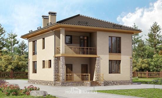 170-005-Л Проект двухэтажного дома, бюджетный коттедж из поризованных блоков Комсомольск-на-Амуре | Проекты домов от House Expert