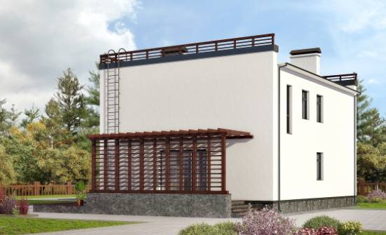 215-002-П Проект двухэтажного дома, современный дом из поризованных блоков Комсомольск-на-Амуре | Проекты домов от House Expert