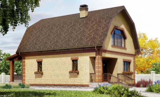 130-005-Л Проект двухэтажного дома с мансардой, экономичный дом из твинблока Комсомольск-на-Амуре | Проекты домов от House Expert
