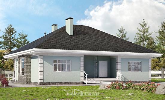 135-003-Л Проект одноэтажного дома, бюджетный коттедж из бризолита Комсомольск-на-Амуре | Проекты домов от House Expert