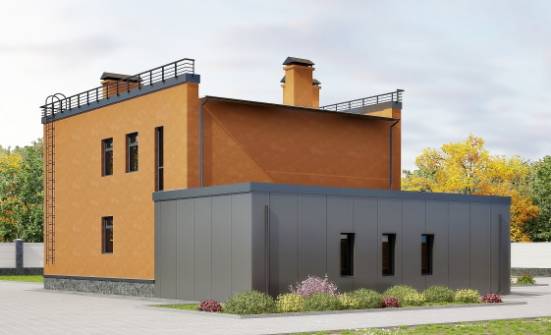260-002-Л Проект двухэтажного дома и гаражом, огромный коттедж из керамзитобетонных блоков Комсомольск-на-Амуре | Проекты домов от House Expert