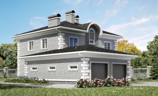 245-004-Л Проект двухэтажного дома, гараж, просторный загородный дом из кирпича Комсомольск-на-Амуре | Проекты домов от House Expert