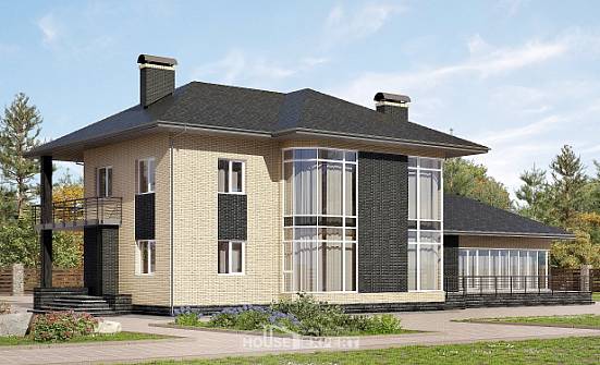 305-003-Л Проект двухэтажного дома, красивый загородный дом из бризолита Комсомольск-на-Амуре | Проекты домов от House Expert