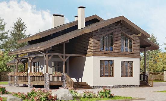 210-006-Л Проект двухэтажного дома с мансардным этажом, простой домик из кирпича Комсомольск-на-Амуре | Проекты домов от House Expert