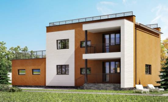 180-012-П Проект двухэтажного дома и гаражом, средний загородный дом из кирпича Комсомольск-на-Амуре | Проекты домов от House Expert
