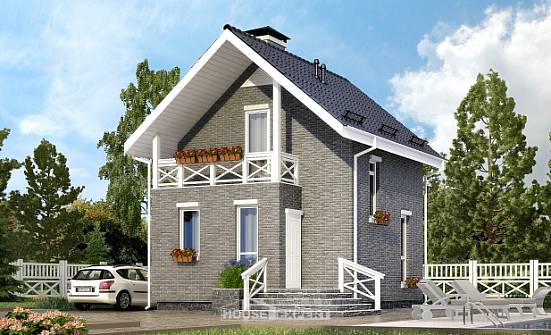 045-001-П Проект двухэтажного дома с мансардой, экономичный загородный дом из газобетона Комсомольск-на-Амуре | Проекты домов от House Expert