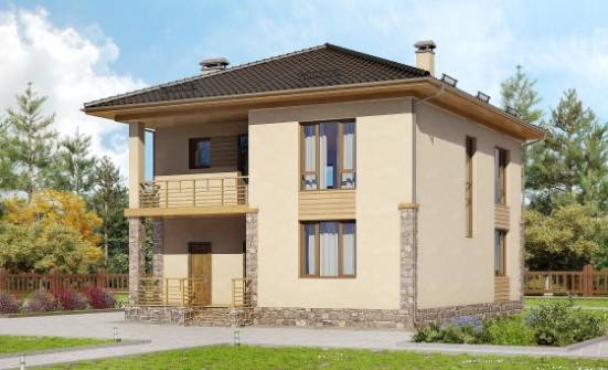 170-005-Л Проект двухэтажного дома, бюджетный коттедж из поризованных блоков Комсомольск-на-Амуре | Проекты домов от House Expert