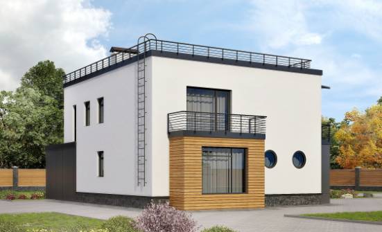 260-002-П Проект двухэтажного дома и гаражом, огромный домик из теплоблока Комсомольск-на-Амуре | Проекты домов от House Expert