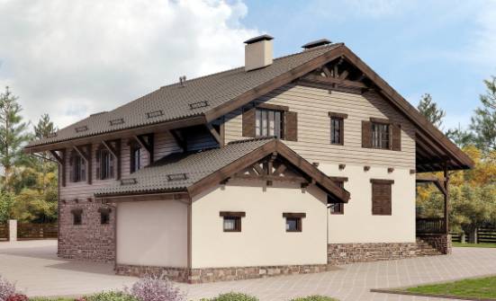 255-002-П Проект двухэтажного дома с мансардой и гаражом, красивый дом из пеноблока Комсомольск-на-Амуре | Проекты домов от House Expert
