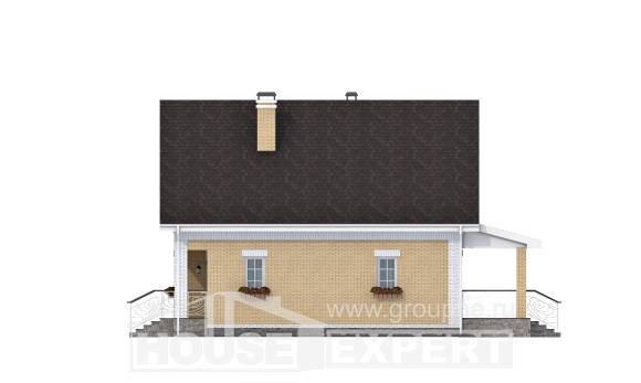 130-004-П Проект двухэтажного дома мансардой, недорогой коттедж из газосиликатных блоков, Комсомольск-на-Амуре