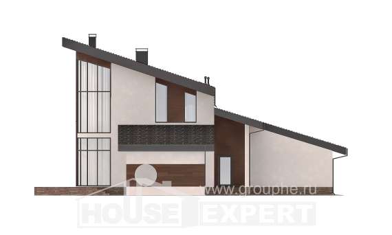 230-001-П Проект двухэтажного дома с мансардным этажом, красивый коттедж из кирпича Комсомольск-на-Амуре, House Expert