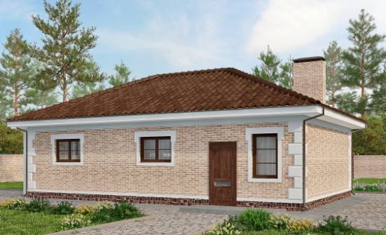 070-005-П Проект гаража из кирпича Комсомольск-на-Амуре | Проекты одноэтажных домов от House Expert
