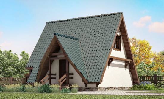 070-003-П Проект двухэтажного дома с мансардным этажом, простой коттедж из дерева Комсомольск-на-Амуре | Проекты домов от House Expert