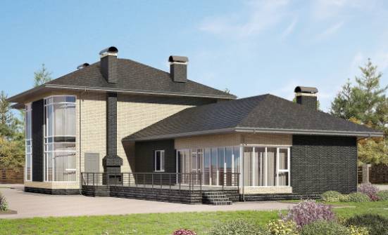 305-003-Л Проект двухэтажного дома, красивый загородный дом из бризолита Комсомольск-на-Амуре | Проекты домов от House Expert